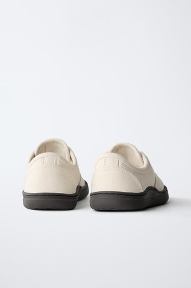 COTTON SKATE SNEAKERS - White by Zara - Image 5