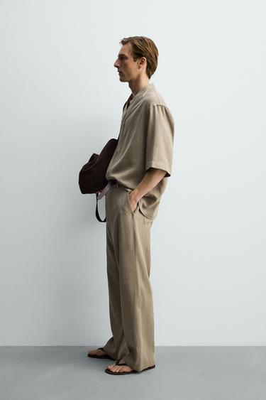PANTALÓN RELAXED FIT VISCOSA - CÁÑAMO - Visón de Zara