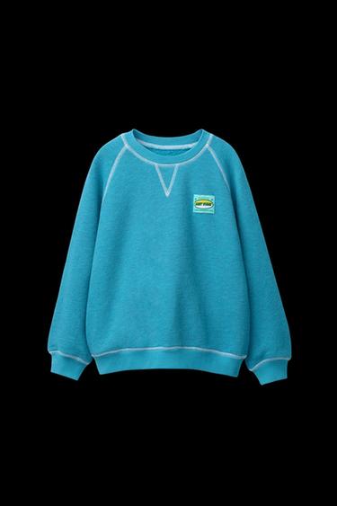 SUDADERA ETIQUETA - Azul de Zara - Imagen 0