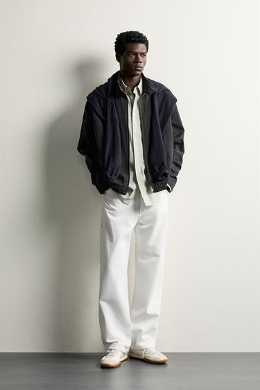 CAÇADORA REGULAR FIT EFECTE RENTAT - Negre de Zara