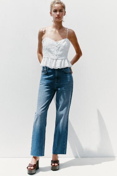 ДЖИНСИ Z.02 STRAIGHT ANKLE З ВИСОКОЮ ПОСАДКОЮ - Блакитний Zara