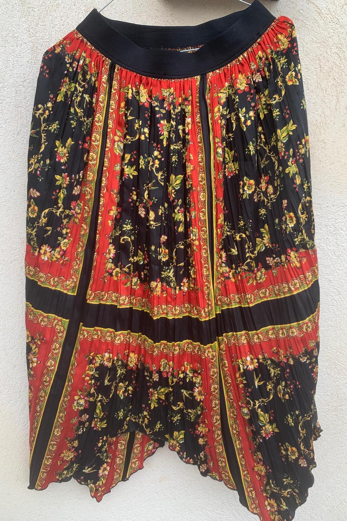 PRINTED PLEATED-EFFECT SKIRT - Image 4