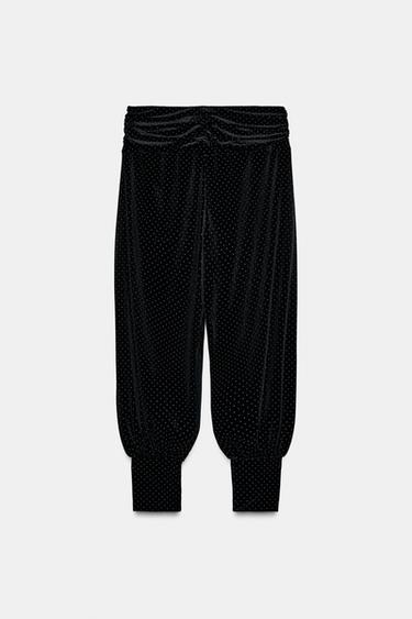 PANTALON BAGGY EN VELOURS BRILLANT - Noir de Zara - Image 6