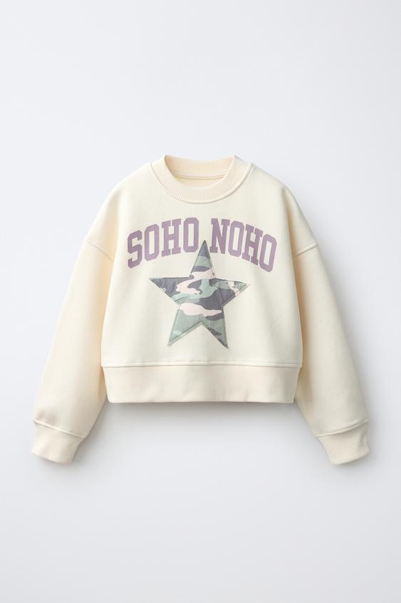 SWEAT PIÈCE ÉTOILE - Écru de Zara - Image 0