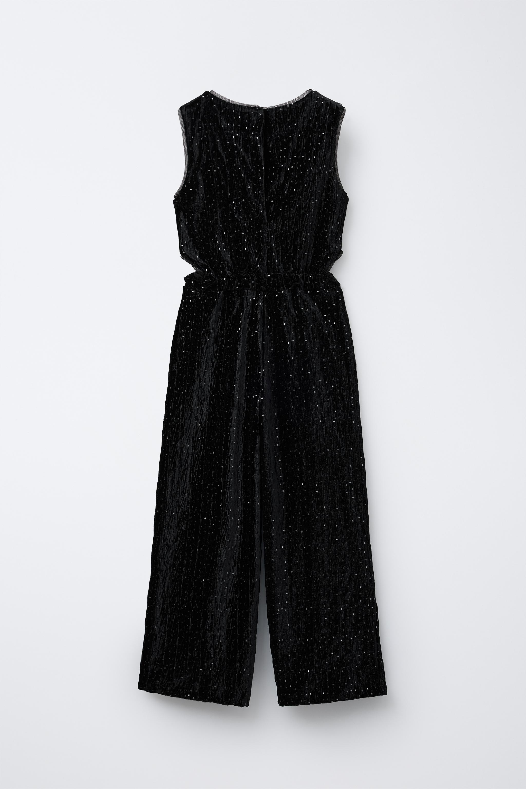 LONG SHIMMER VELVET JUMPSUIT