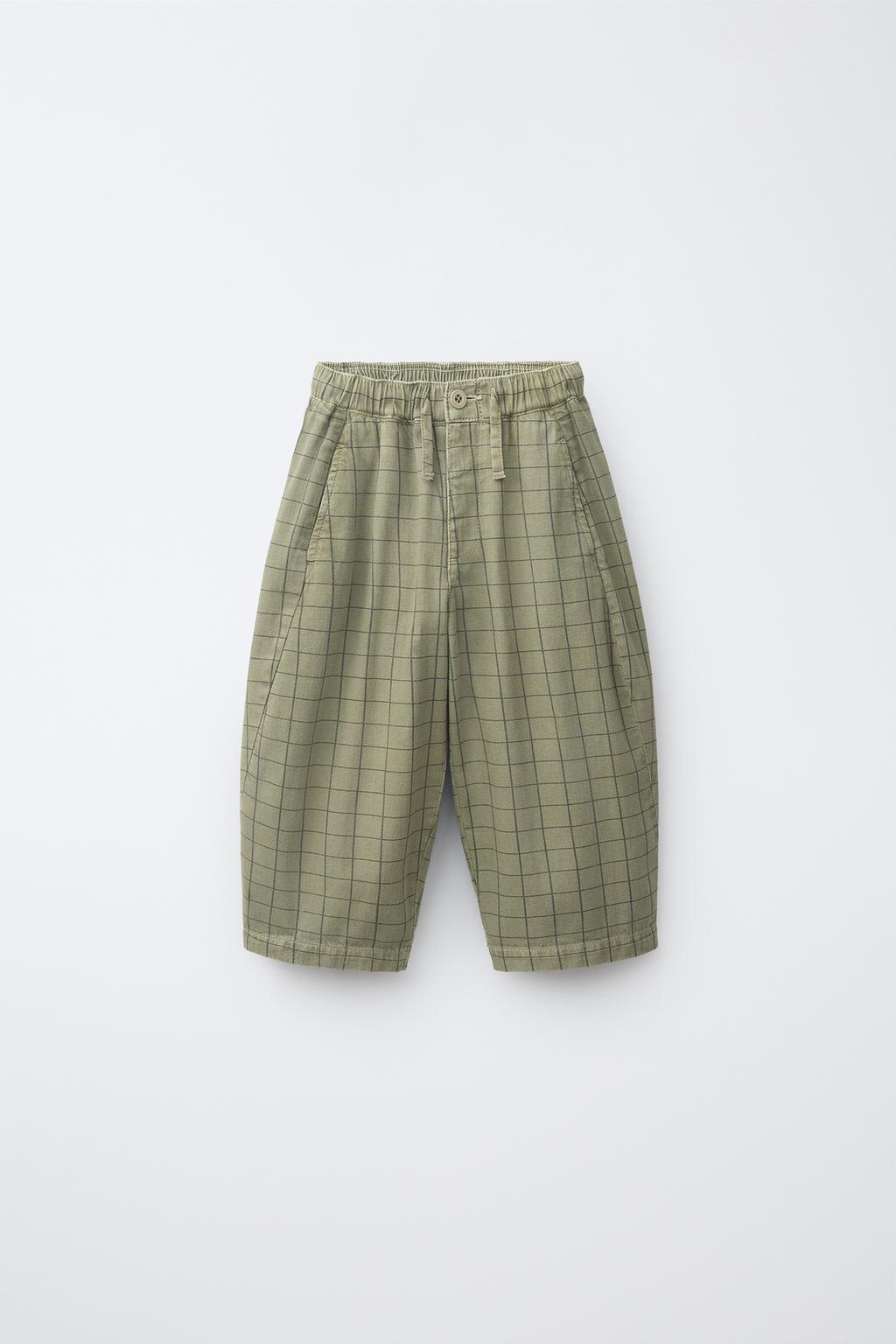 COMFY CHECK BAGGY TROUSERS