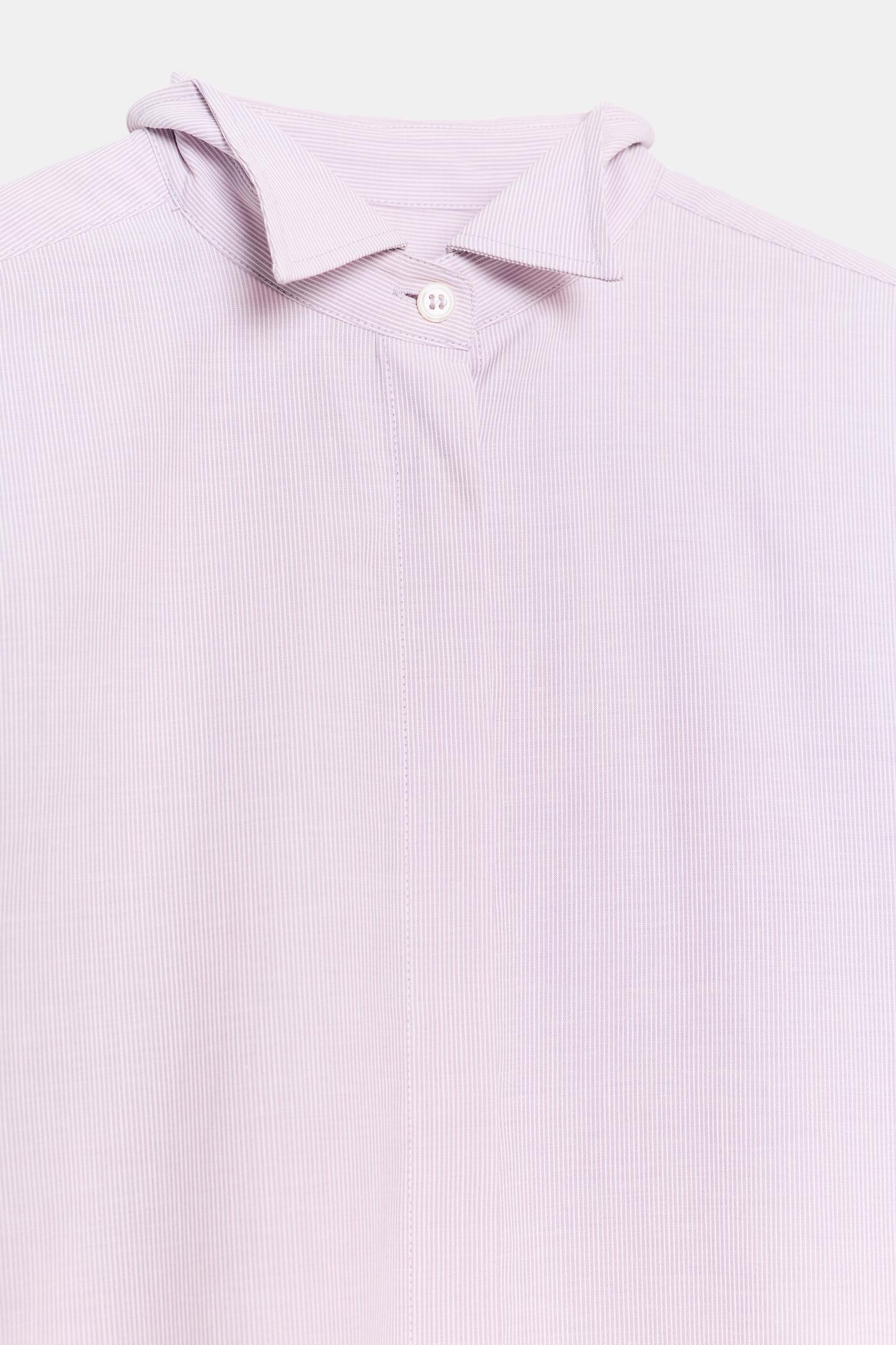 Женская рубашка Zara ZW Collection Striped, цвет: Розовато-лиловый — фото 10