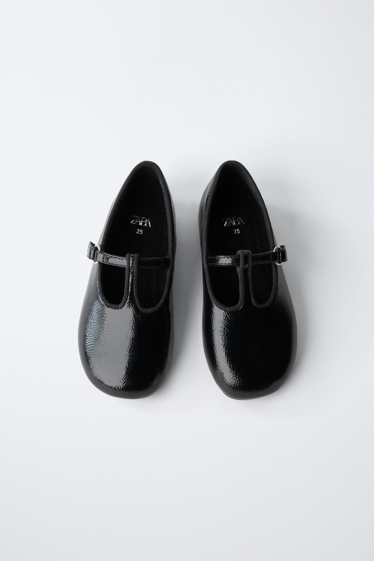 Детские балетки Zara Patent Buckle Ballet Flats, цвет: Чёрный — фото 4