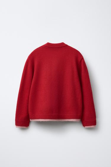 GILET EN MAILLE DOUBLE BAS BENSIMON ® X ZARA - Rouges de Zara - Image 1