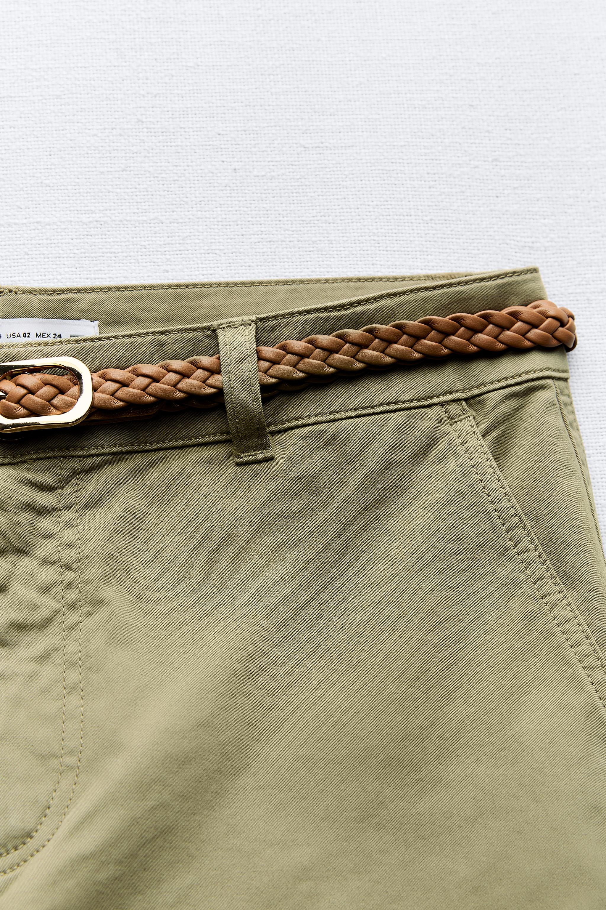 Zara, Pants & Jumpsuits, Zara Belted Chino Pants Usa 8