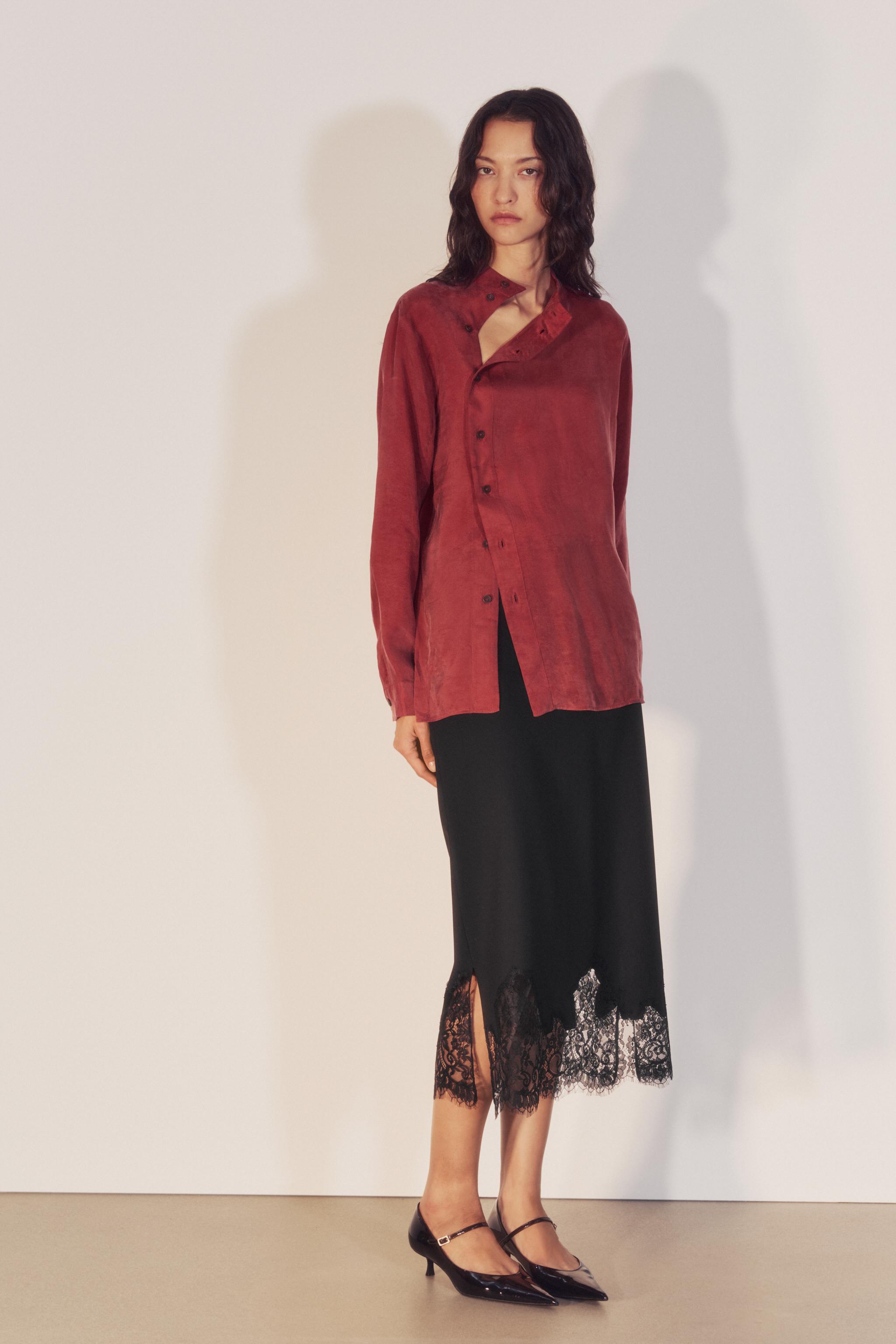 CHEMISE COL MONTANT FERMETURE LATÉRALE ZW COLLECTION