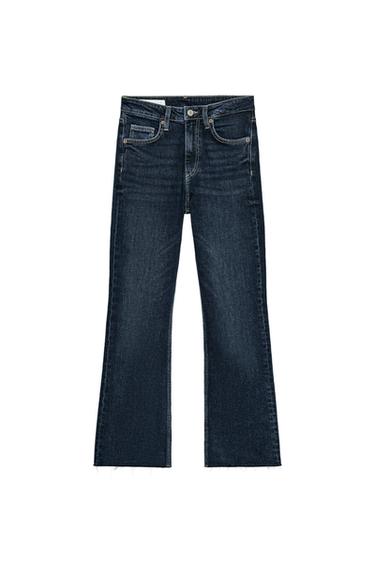TRF CROPPED FLARE HIGH-WAIST JEANS - Blue by Zara