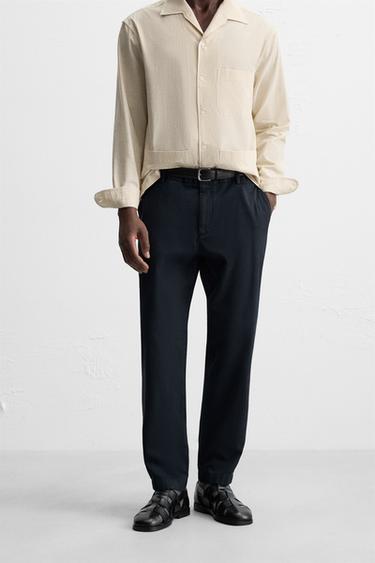 PANTALON CHINO TWILL - Bleu marine de Zara - Image 1
