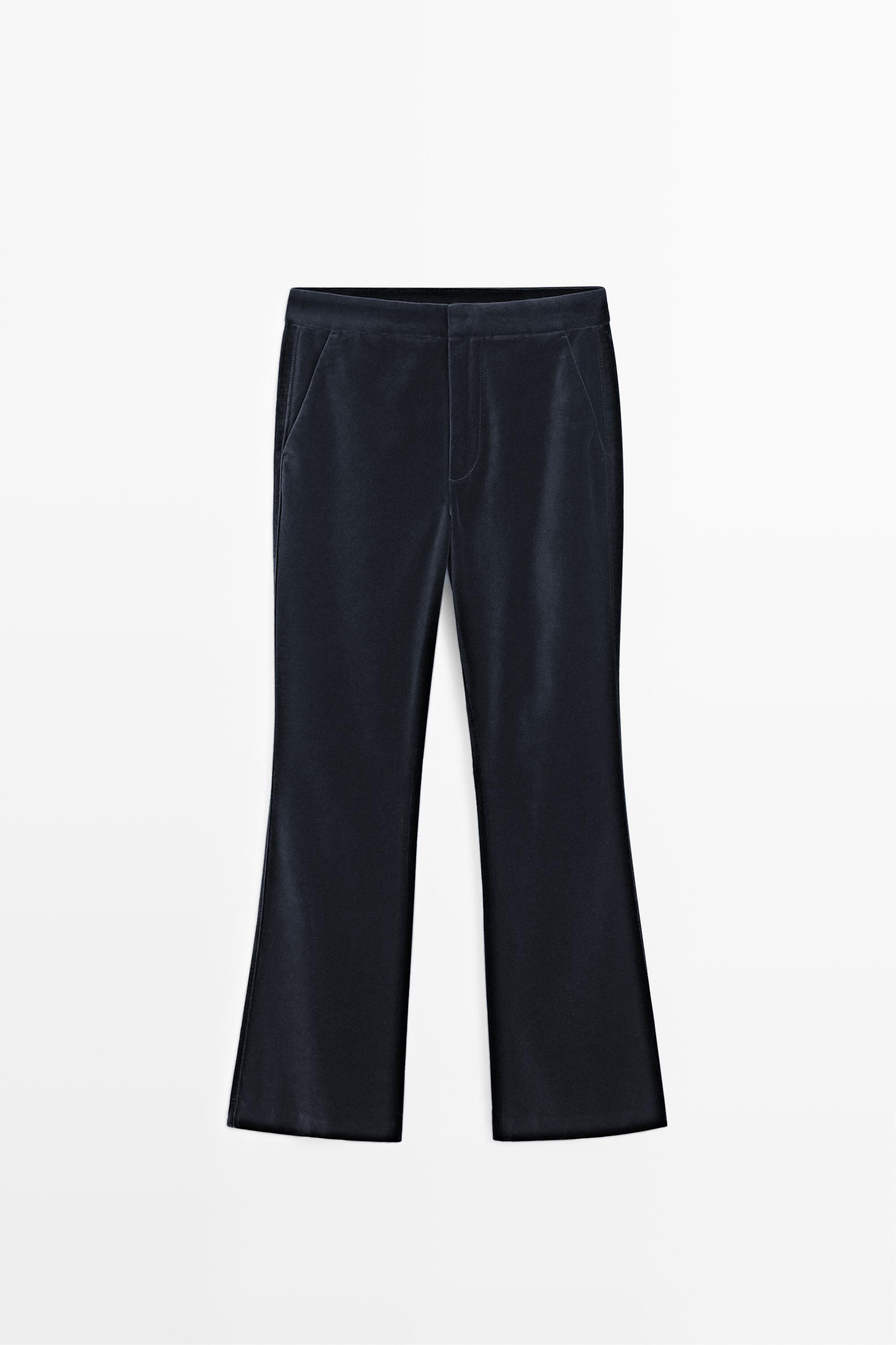 Velvet skinny flare fit pants