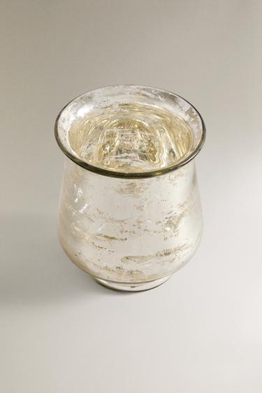 SHINY CHRISTMAS TEALIGHT HOLDER VASE - Silver by Zara - Image 1