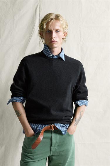 100% CASHMERE REGULAR FIT JUMPER - Black by Zara