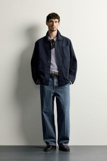 REGULAR FIT POCKET OVERSHIRT - Navy blue by Zara - Image 0
