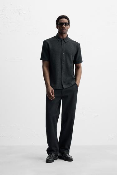 TEXTURED SHIRT - Dark grey by Zara