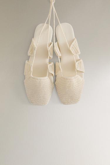 CROCHET SANDALS WITH ANKLE STRAPS - White by Zara - Image 3