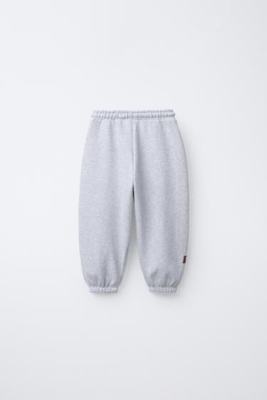 PANTALON DE JOGGING ANIMAL BRODÉ - Gris chiné de Zara - Image 1