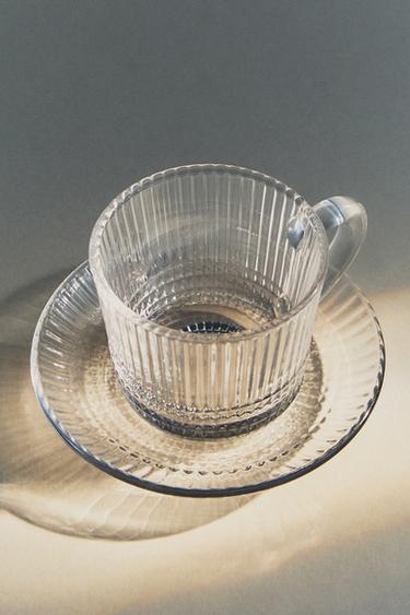 Zara BOROSILICATE GLASS TEACUP AND SAUCER - Transparent