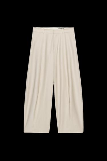 PANTALON BALLON MÉLANGE LAINE ZW COLLECTION - Beige de Zara - Image 0