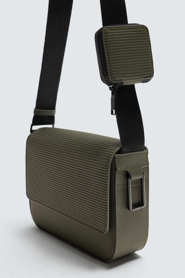 SAC BANDOULIÈRE TEXTURÉ EFFET GOMME - Vert kaki de Zara - Image 4
