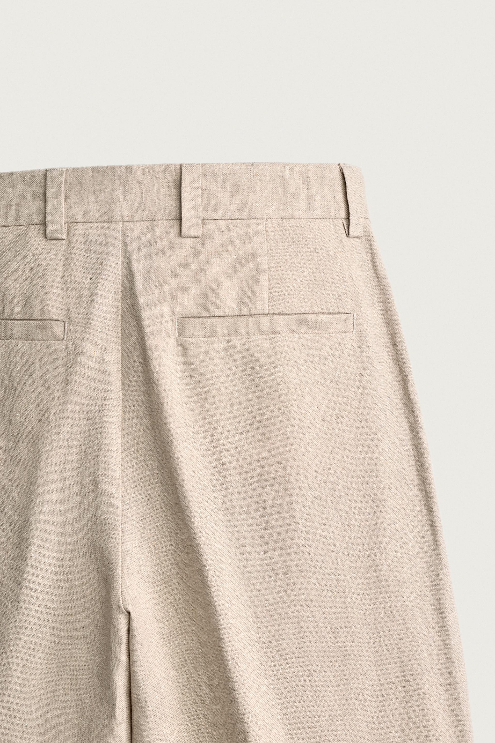 Мужские брюки Zara RELAXED FIT PLEATED SUIT PANTS — фото 8