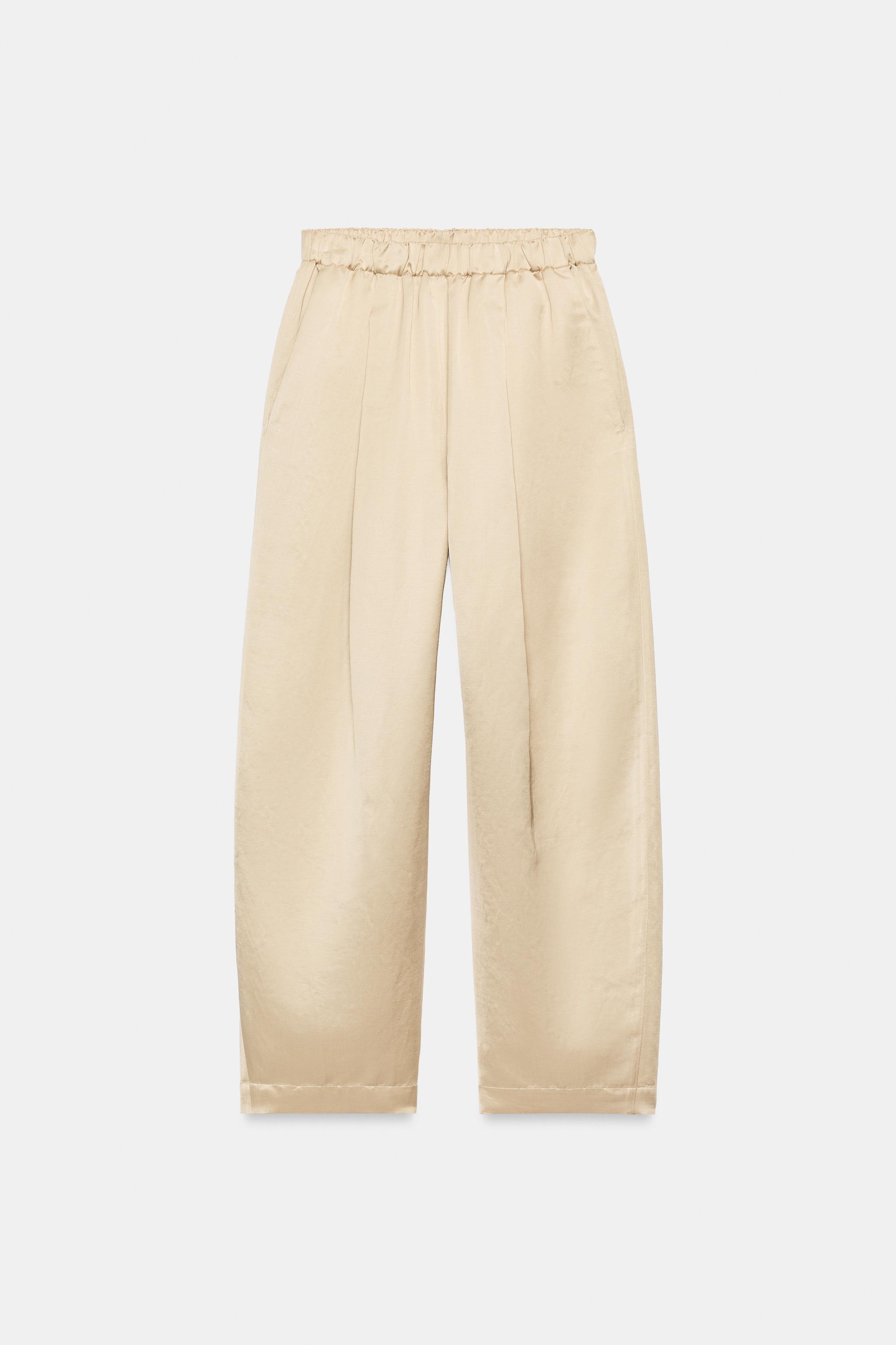 Женские брюки Zara ZW COLLECTION SATIN EFFECT BARREL PANTS — фото 2