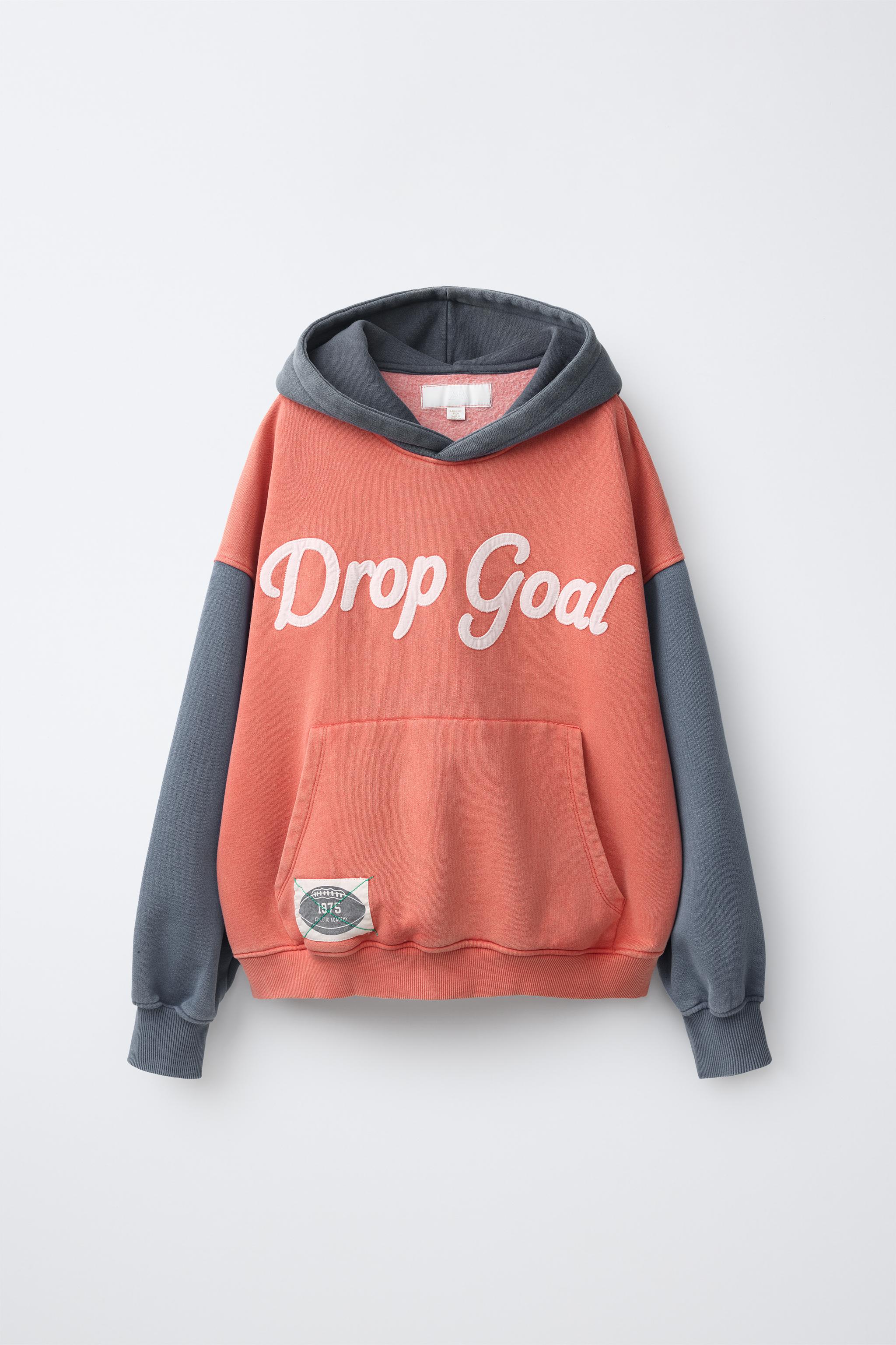 COLORBLOCK TEXT HOODIE - Red | ZARA United States