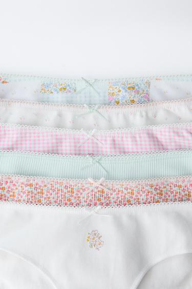 6-14 ANS/ LOT DE SIX CULOTTES PATCHWORK ET FLEURS RIB - Multicolore de Zara - Image 1