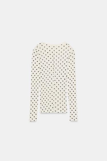 T-SHIRT SUPIMA® À POIS - Noir / Blanc de Zara - Image 3