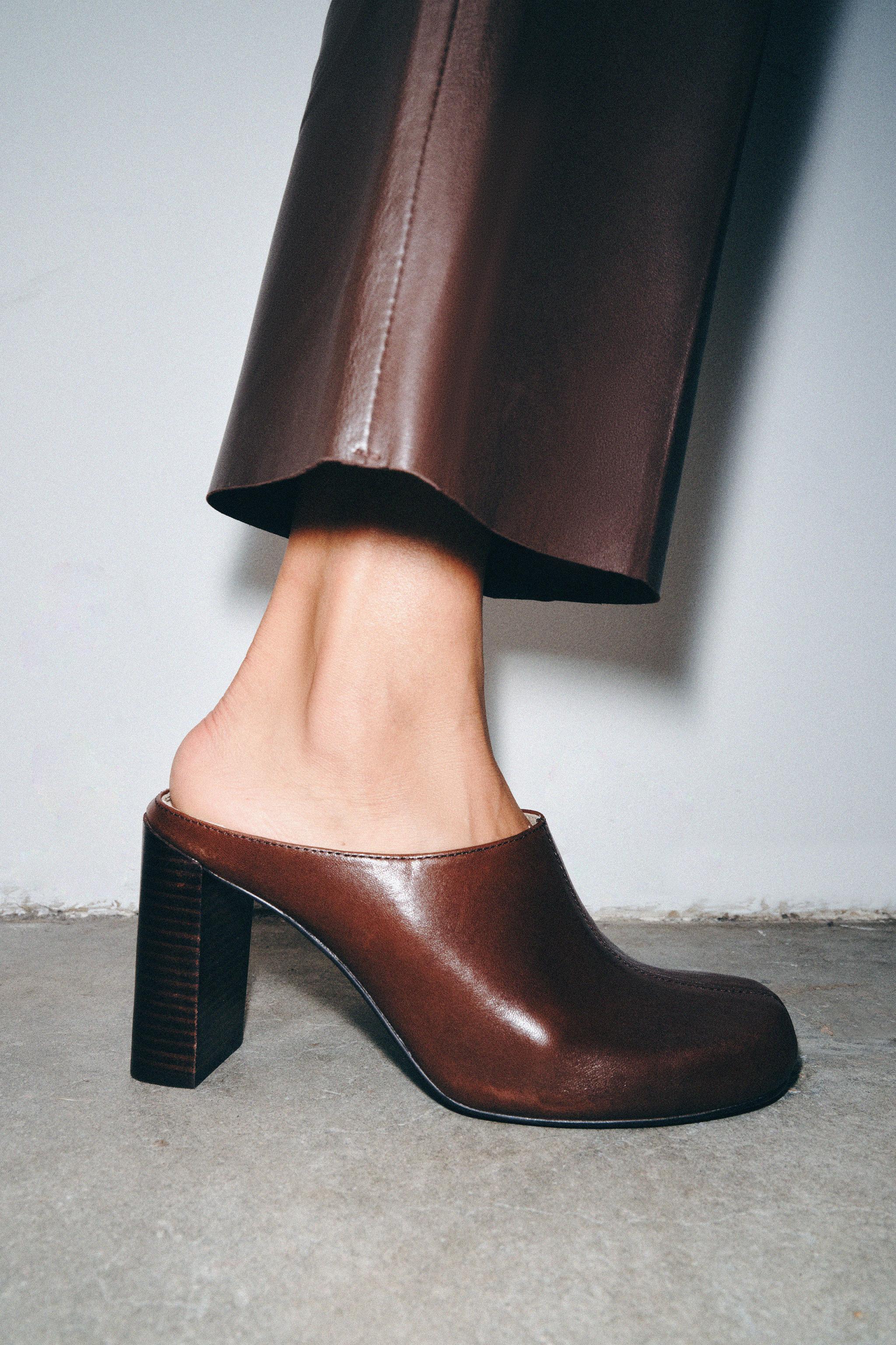 MULE DE COURO SALTO LIMITED EDITION - Marrom | ZARA Brasil