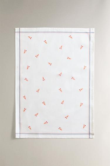 PACK OF COTTON LOBSTER TEA TOWELS (PACK OF 2) - Blue by Zara - Image 1