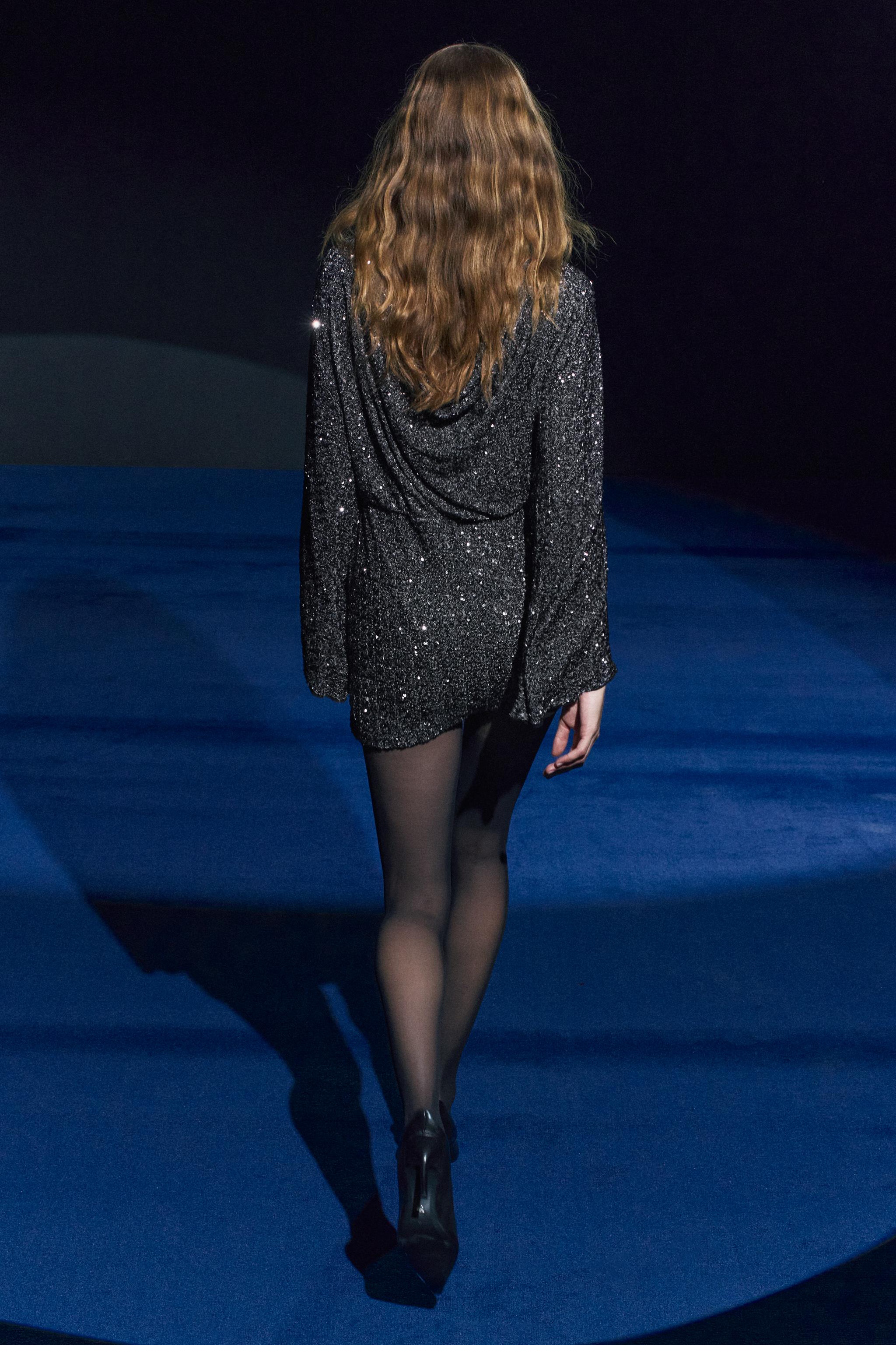 SEQUIN MINI DRESS ZW COLLECTION - Aged silver | ZARA United