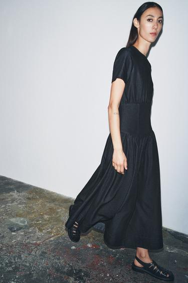 ROBE MIDI EN JEAN ZW COLLECTION - Bleu de Zara - Image 2