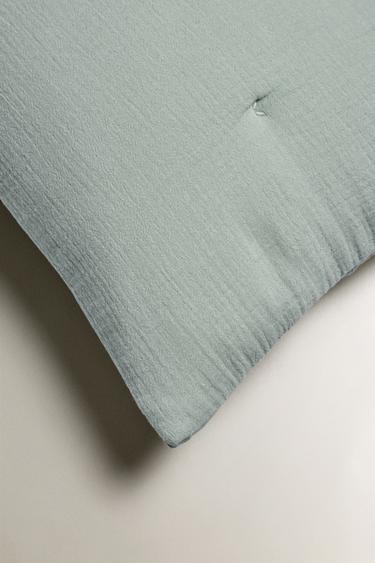HOUSSE DE COUSSIN ENFANT GAZE UNIE - Vert de Zara - Image 1