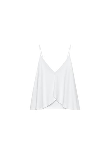 SUPIMA® COTTON TOP WITH RUFFLES - White by Zara