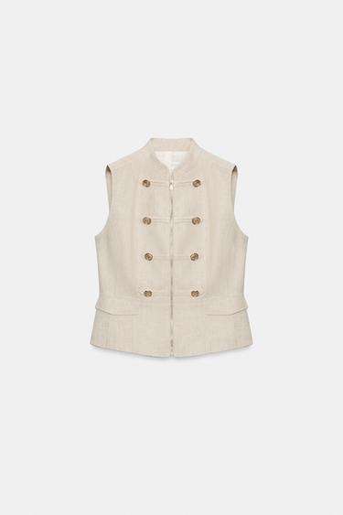 GILET CINTRE À BRANDENBOURGS - Beige clair de Zara - Image 6