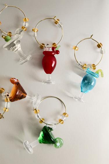 LOT DE 6 MARQUE-VERRES COCKTAILS EN VERRE - jaune de Zara - Image 1