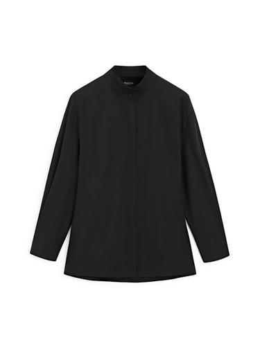 Chemisier à col montant avec ruban - Noir de Zara