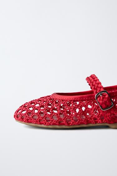 BALLERINES AJOURÉES - Rouge de Zara - Image 5