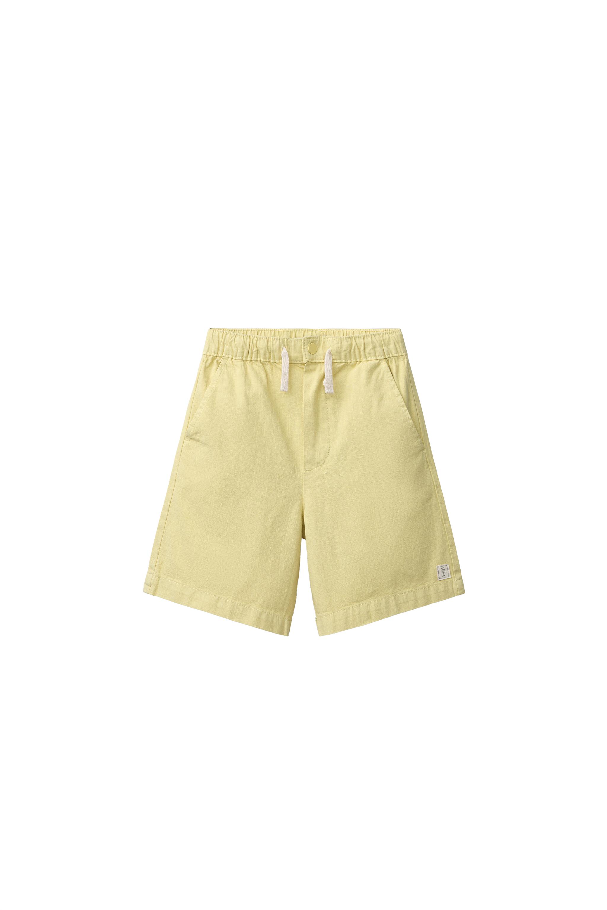 COTTON ELASTIC WAIST SHORTS - Lime green | ZARA United States