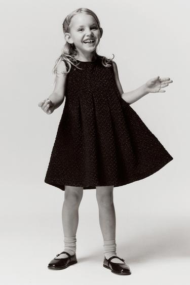 ROBE JACQUARD À BRILLANTS - Noir de Zara