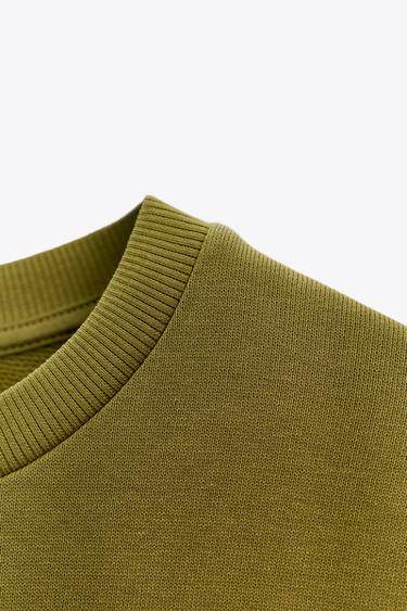 RUSTIC SHORT SLEEVE SWEATSHIRT - Olive green by Zara - Image 7