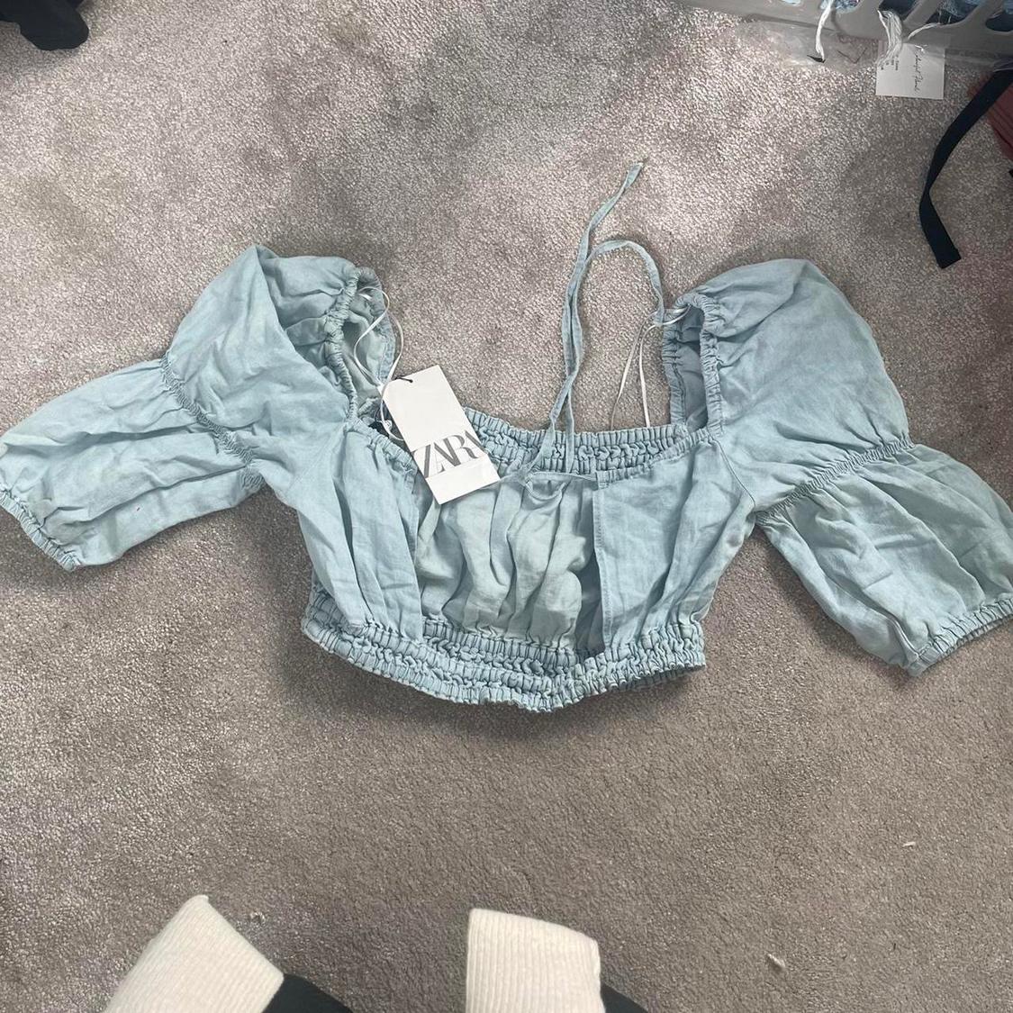 LINEN BLEND CROP TOP - Image 2