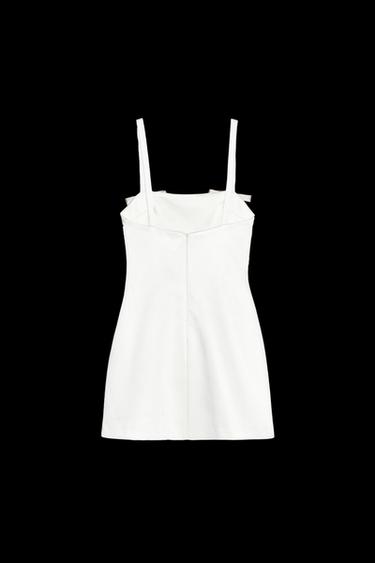 VESTIDO CORTO SATINADO LAZOS - Blanco roto de Zara