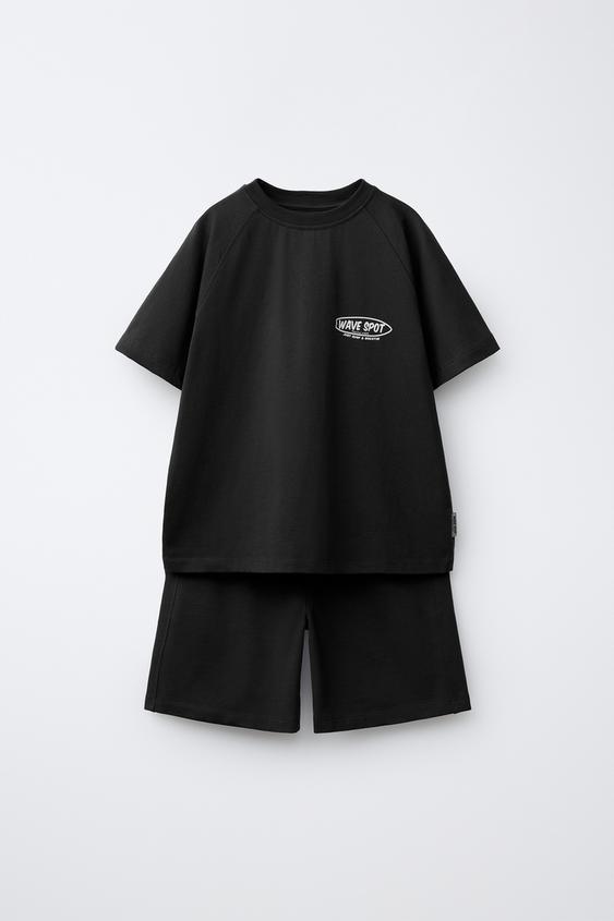 CONJUNTO CAMISETA Y BERMUDA - Negro de Zara - Imagen 0