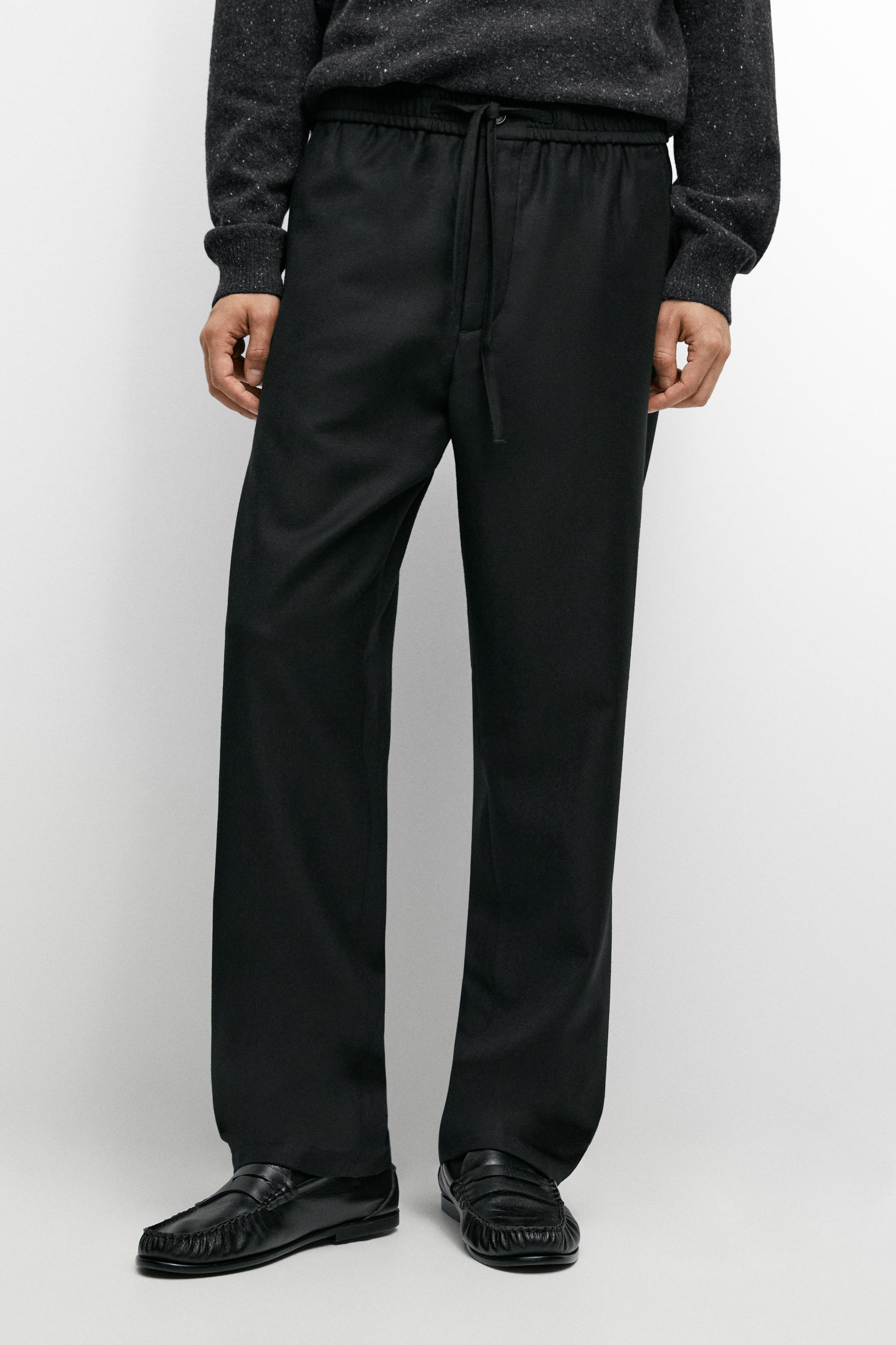 100% wool jogger fit pants