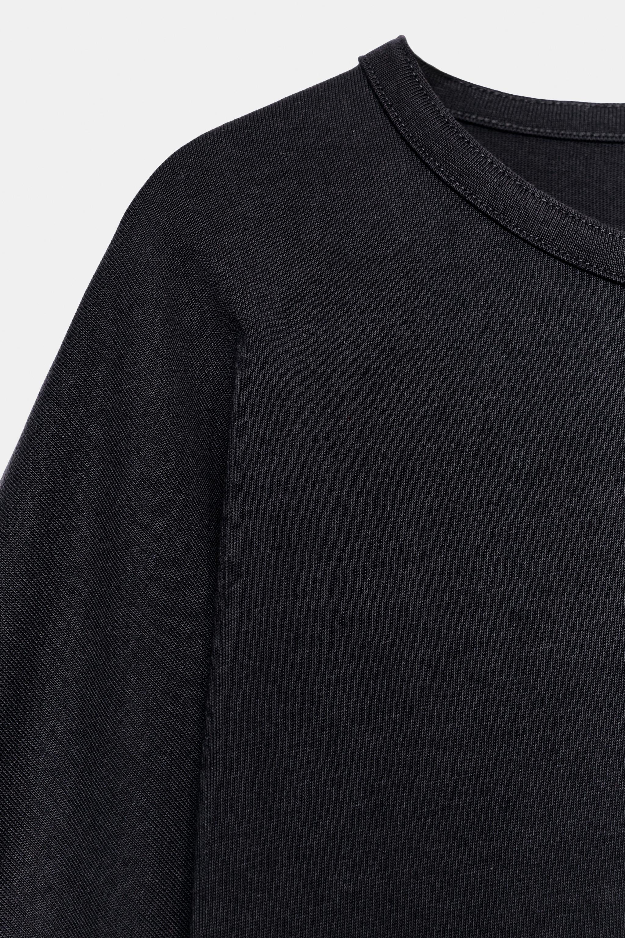 Zara PAMUKLU GENİŞ KOLLU T-SHIRT görsel 8
